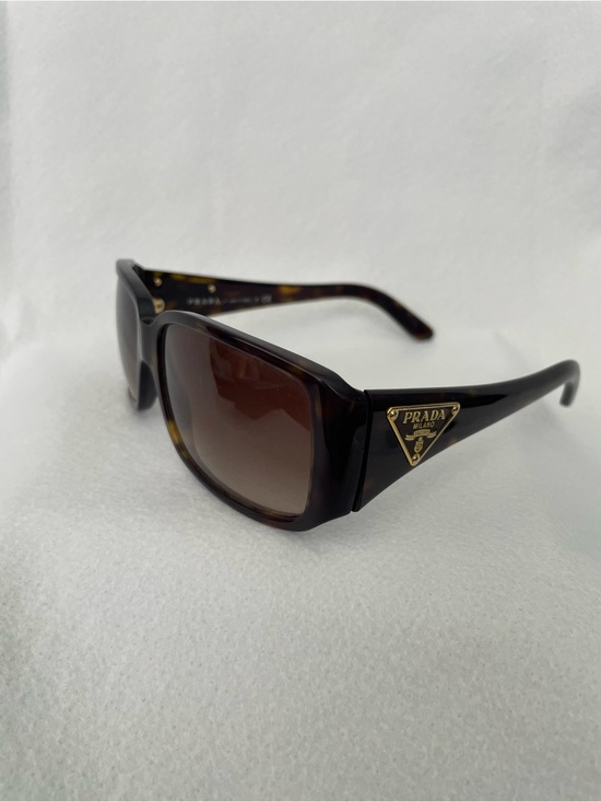 Prada Accessories - Prada Brown Tortoise Shell Logo Oversized Sunglasses